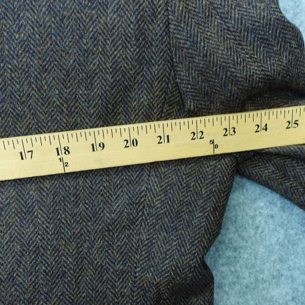 1970s Vintage Herringbone Tweed Sports Coat Men 44 Long Brown Wool Fall Speckled
